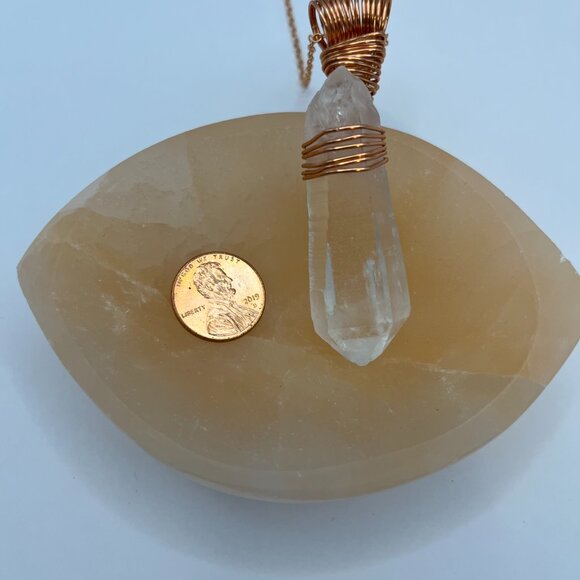 Natural XL Double Terminated Lemurian Quartz Pendant (Reiki Infused) - Picture 3 of 3